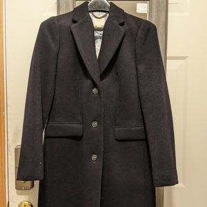 J. Crew Wool Topcoat in Navy